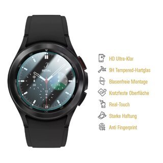 2x 9H Hartglas fr Samsung Galaxy Watch 4 Classic 46mm Displayschutz Panzerfolie Schutzglas KLAR Panzerglas Schutzfolie