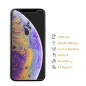 2x 9H Nano-Glass für iPhone 11 Pro 3D KLAR Anti-Shock Anti-Bruch Anti-Stoß Anti-Schmutz Panzernanoglas Displayschutz Schutzfolie Panzerfolie Panzerglas Screen-Protector