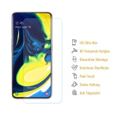 2x 9H Hartglas für Samsung Galaxy A80 Schutzfolie Schutzglas HD Klar Displayglas Tempered Glasfolie Panzerglas Sicherheitsglas Echtglas Displayschutz Panzerfolie